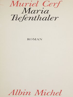 cover image of Maria Tiefenthaler